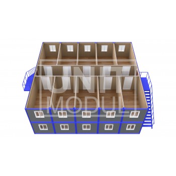 (ПЗ-200) Модульный штаб из 20-ти бытовок (блок-контейнеров)