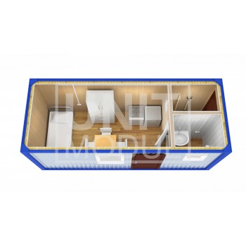 (БЖ-08) Бытовка металлическая (блок-контейнер) жилая с туалетом и хоз помещением