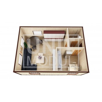 (МД-04) Модульный дом дачный из 2-х бытовок (блок-контейнеров ) с отдельной кухней